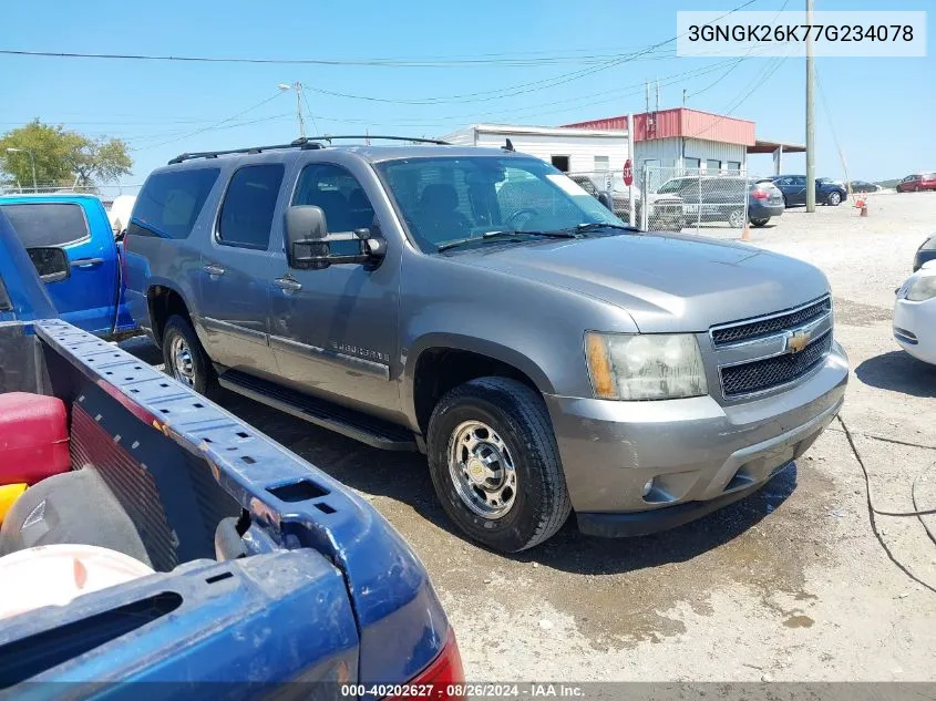 2007 Chevrolet Suburban 2500 Lt VIN: 3GNGK26K77G234078 Lot: 40202627