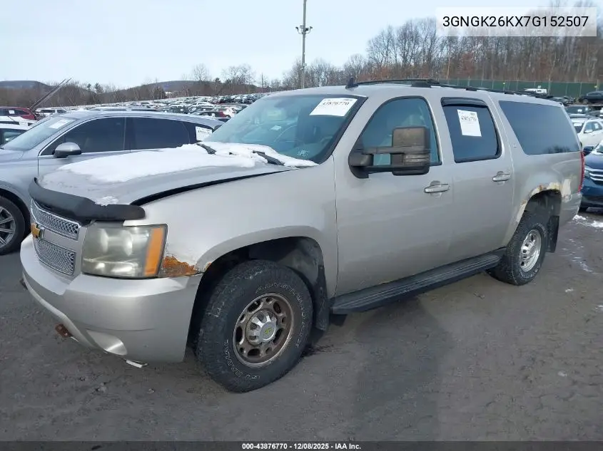 3GNGK26KX7G152507 2007 Chevrolet Suburban 2500 Lt