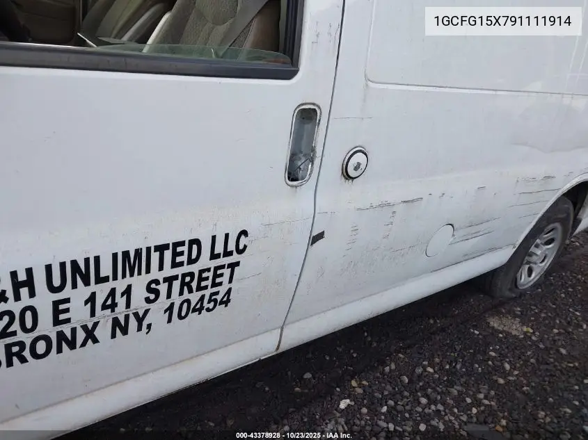 1GCFG15X791111914 2009 Chevrolet Express 1500 Work Van