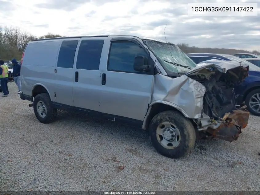 1GCHG35K091147422 2009 Chevrolet Express 3500 Work Van
