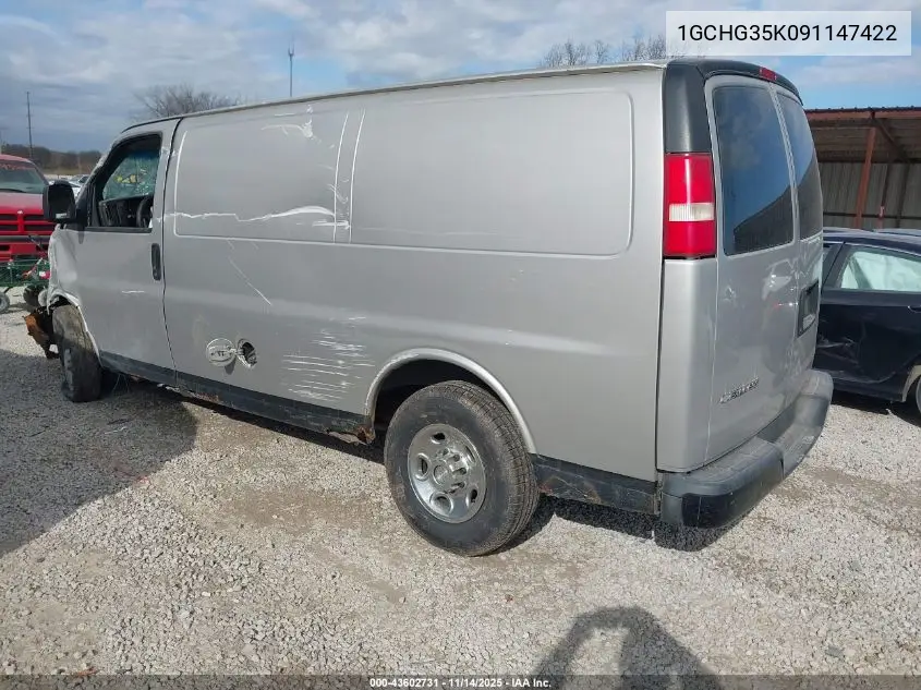1GCHG35K091147422 2009 Chevrolet Express 3500 Work Van