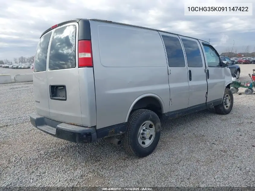 1GCHG35K091147422 2009 Chevrolet Express 3500 Work Van