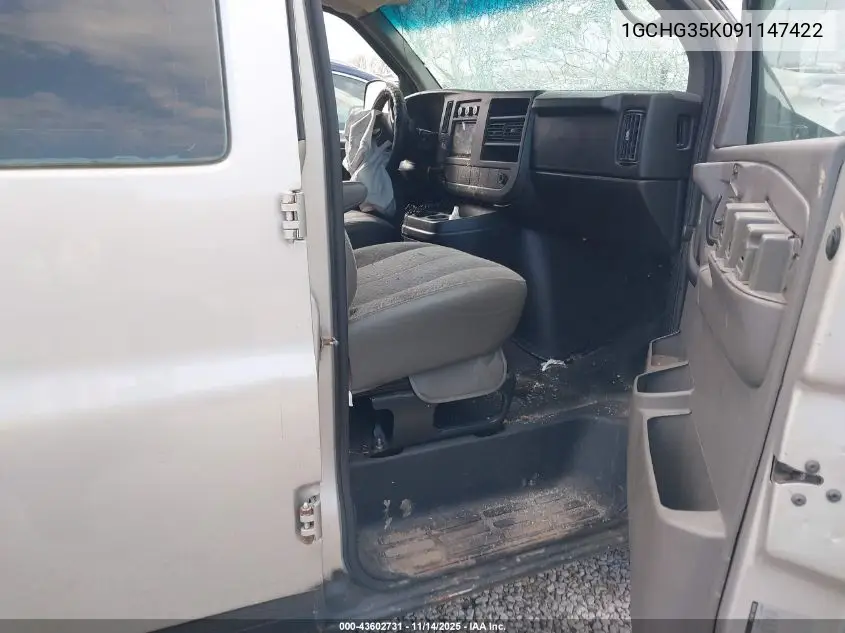 1GCHG35K091147422 2009 Chevrolet Express 3500 Work Van