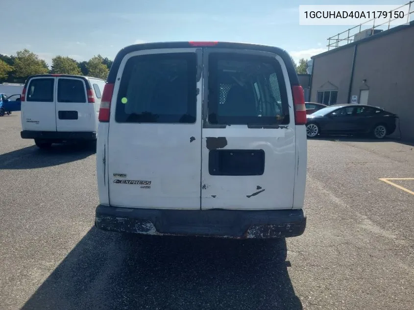 1GCUHAD40A1179150 2010 Chevrolet Express 1500 Work Van