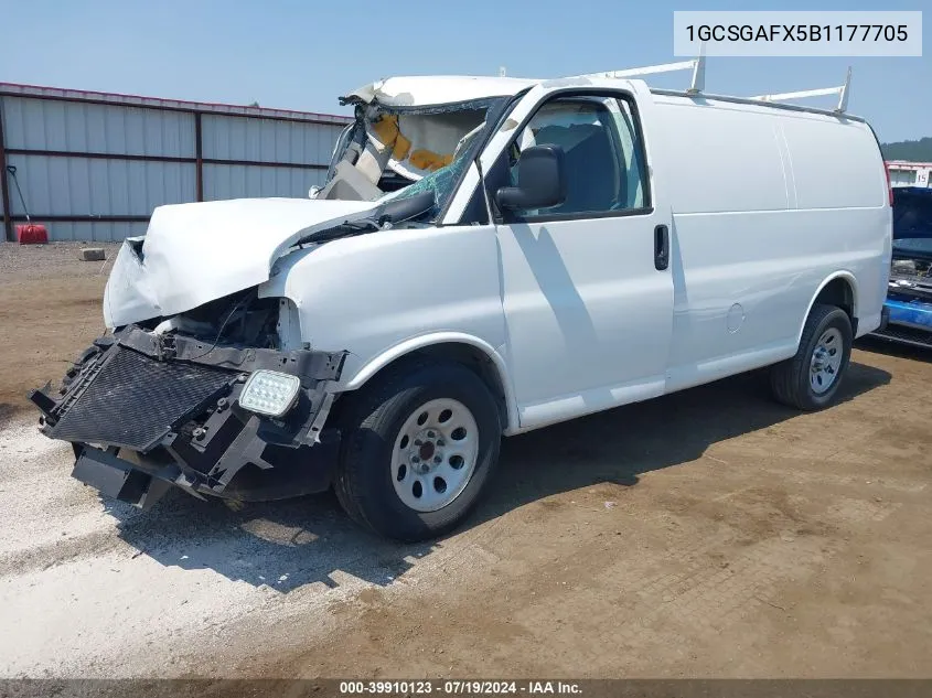 1GCSGAFX5B1177705 2011 Chevrolet Express 1500 Work Van