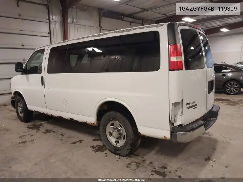 1GAZGYFG4B1119309 2011 Chevrolet Express 3500 Lt