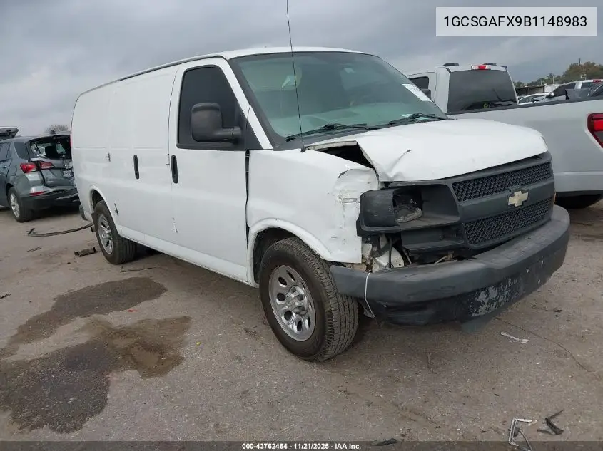 1GCSGAFX9B1148983 2011 Chevrolet Express 1500 Work Van