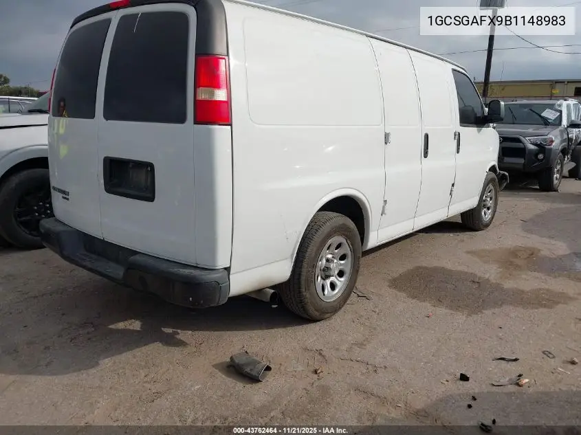1GCSGAFX9B1148983 2011 Chevrolet Express 1500 Work Van