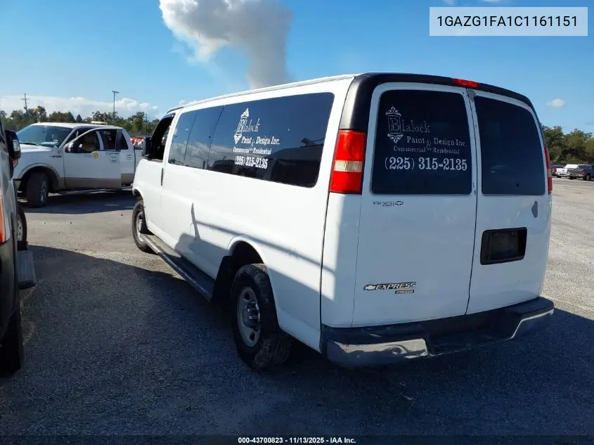 1GAZG1FA1C1161151 2012 Chevrolet Express 3500 Lt