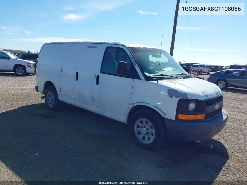 1GCSGAFX8C1108086 2012 Chevrolet Express 1500 Work Van