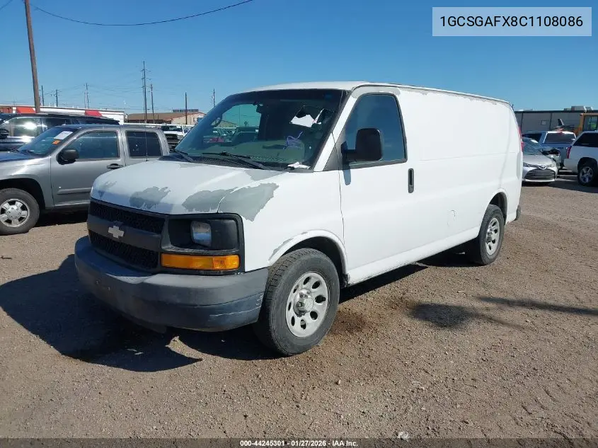 1GCSGAFX8C1108086 2012 Chevrolet Express 1500 Work Van
