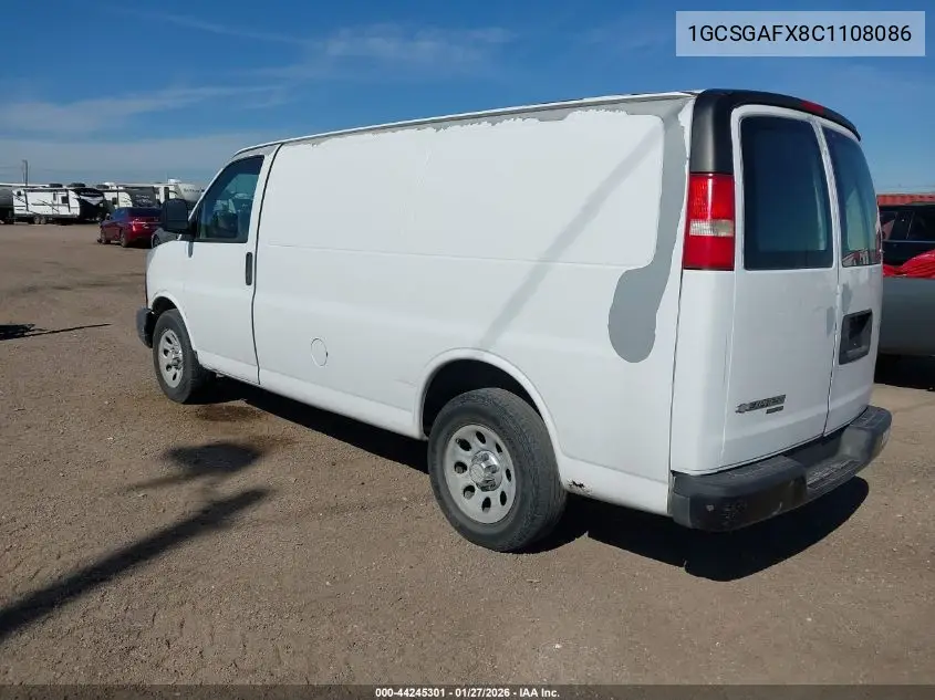 1GCSGAFX8C1108086 2012 Chevrolet Express 1500 Work Van