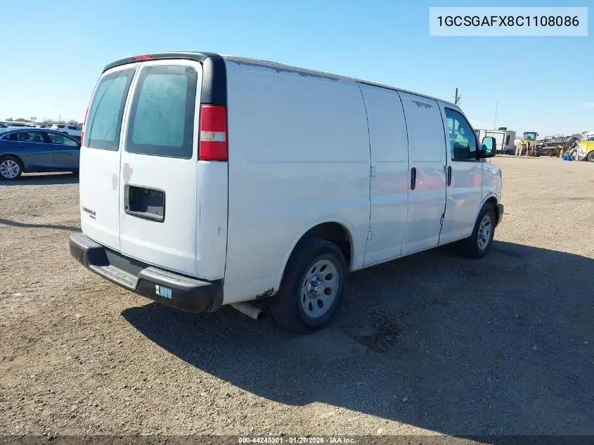 1GCSGAFX8C1108086 2012 Chevrolet Express 1500 Work Van