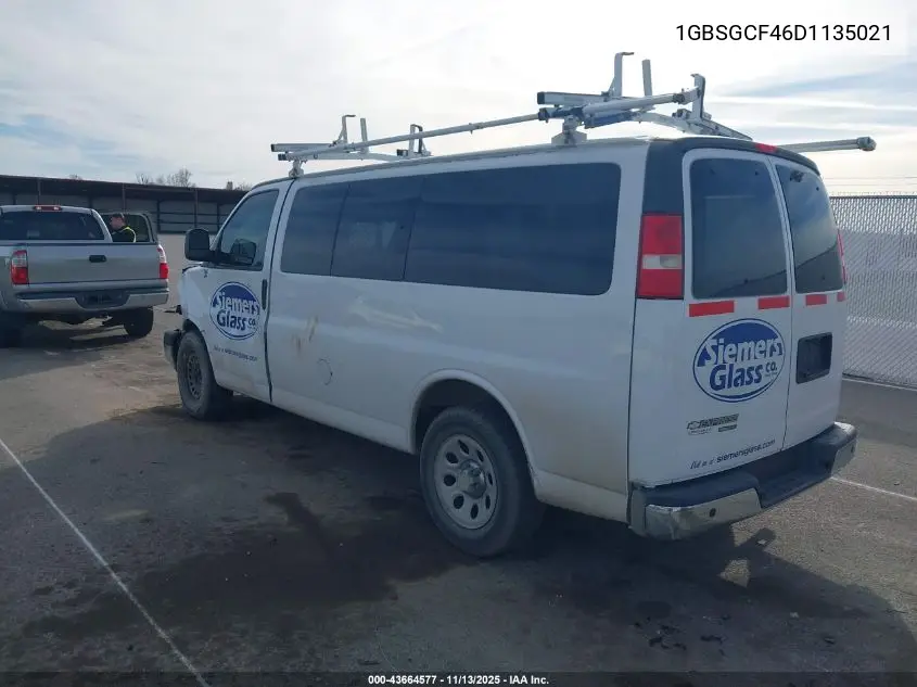 1GBSGCF46D1135021 2013 Chevrolet Express 1500 Lt
