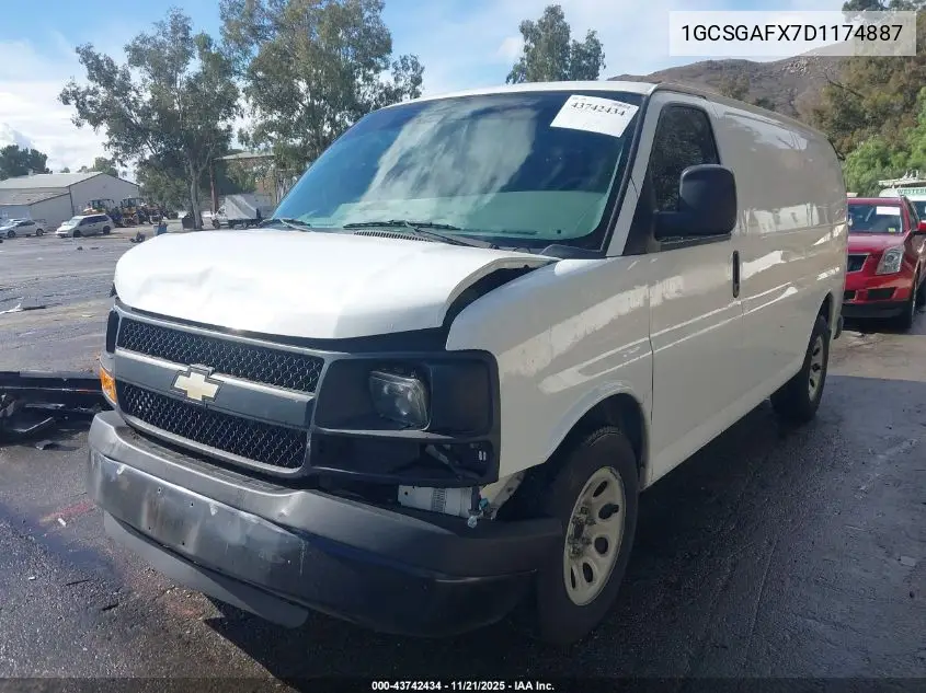 1GCSGAFX7D1174887 2013 Chevrolet Express 1500 Work Van