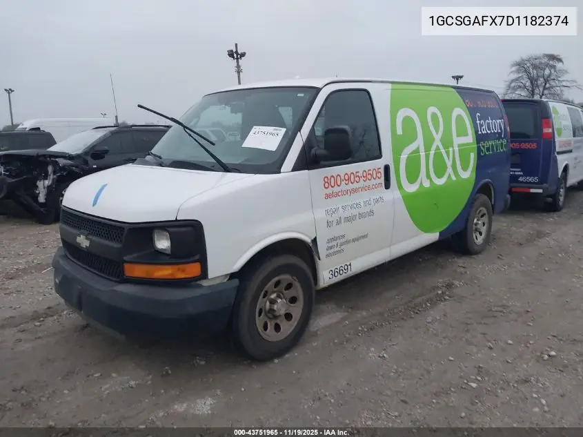 1GCSGAFX7D1182374 2013 Chevrolet Express 1500 Work Van