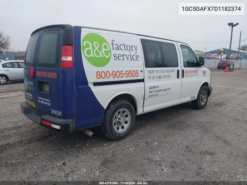 1GCSGAFX7D1182374 2013 Chevrolet Express 1500 Work Van