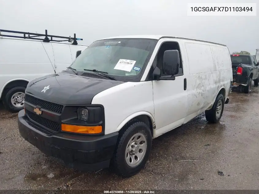 1GCSGAFX7D1103494 2013 Chevrolet Express 1500 Work Van