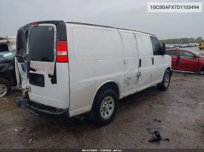 1GCSGAFX7D1103494 2013 Chevrolet Express 1500 Work Van