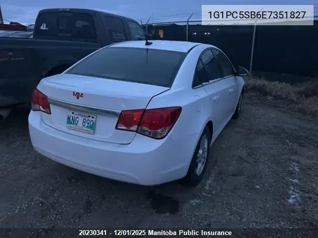 1G1PC5SB6E7351827 2014 Chevrolet Cruze Lt Turbo