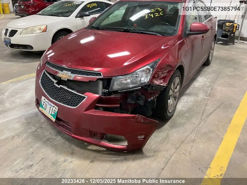 1G1PC5SB0E7385794 2014 Chevrolet Cruze Lt Turbo