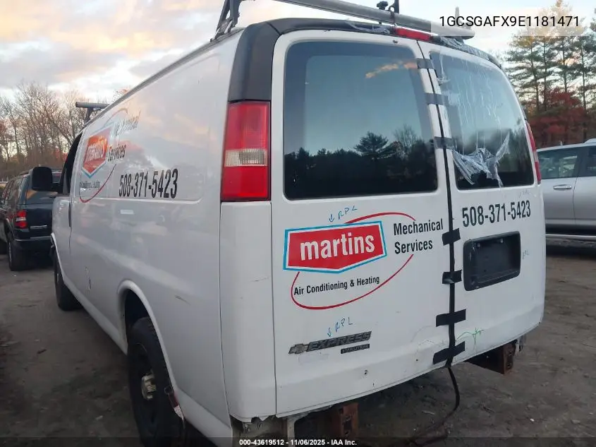 1GCSGAFX9E1181471 2014 Chevrolet Express 1500 Work Van