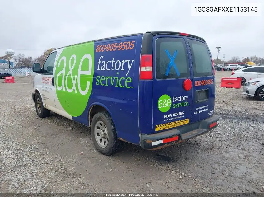 1GCSGAFXXE1153145 2014 Chevrolet Express 1500 Work Van