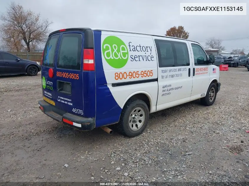 1GCSGAFXXE1153145 2014 Chevrolet Express 1500 Work Van