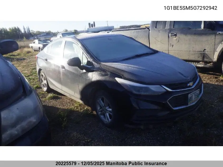 1G1BE5SM5G7292942 2016 Chevrolet Cruze Lt Turbo
