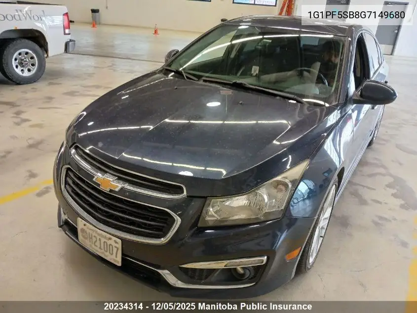 1G1PF5SB8G7149680 2016 Chevrolet Cruze Lt Turbo