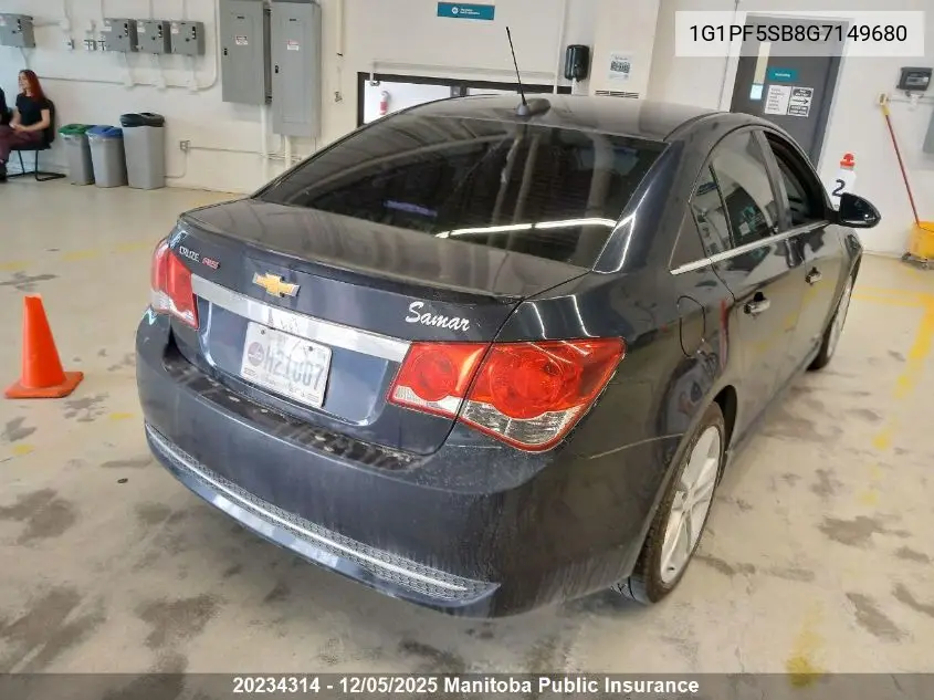 1G1PF5SB8G7149680 2016 Chevrolet Cruze Lt Turbo