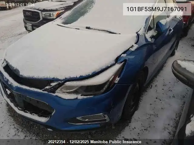 1G1BF5SM9J7167091 2018 Chevrolet Cruze Premier Turbo