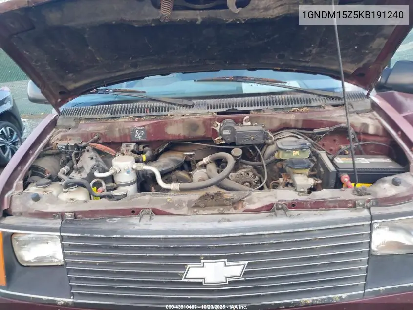 1GNDM15Z5KB191240 1989 Chevrolet Astro