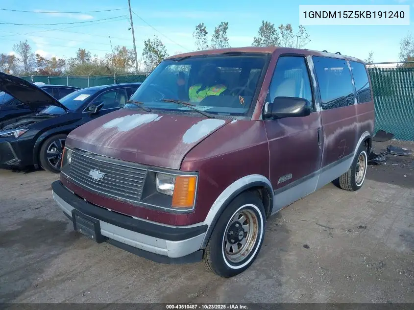 1GNDM15Z5KB191240 1989 Chevrolet Astro