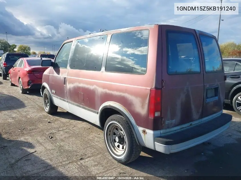 1GNDM15Z5KB191240 1989 Chevrolet Astro