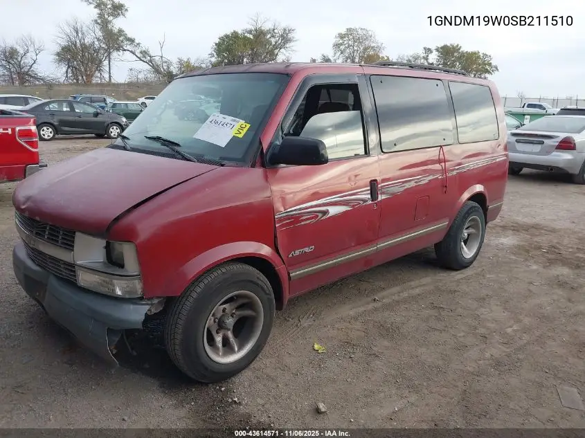 1GNDM19W0SB211510 1995 Chevrolet Astro