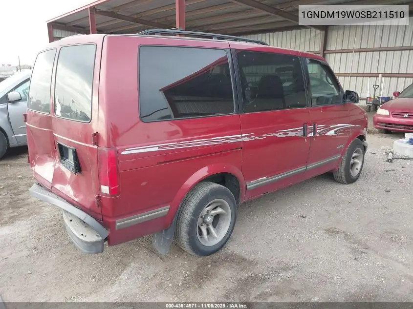 1GNDM19W0SB211510 1995 Chevrolet Astro