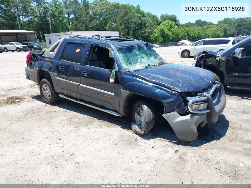 3GNEK12ZX6G115928 2006 Chevrolet Avalanche 1500 Lt