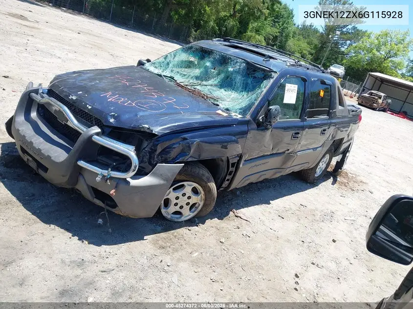 3GNEK12ZX6G115928 2006 Chevrolet Avalanche 1500 Lt