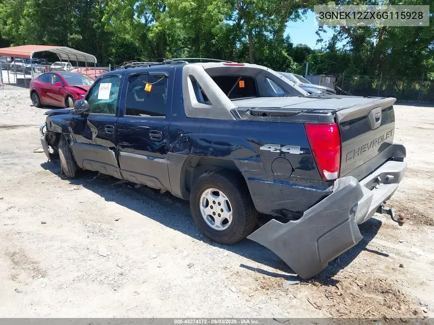 3GNEK12ZX6G115928 2006 Chevrolet Avalanche 1500 Lt