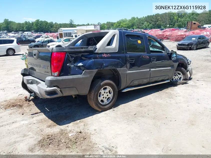 3GNEK12ZX6G115928 2006 Chevrolet Avalanche 1500 Lt