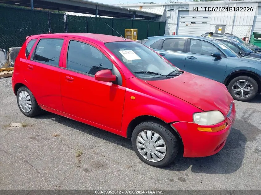 2004 Chevrolet Aveo VIN: KL1TD62624B182226 Lot: 39952612