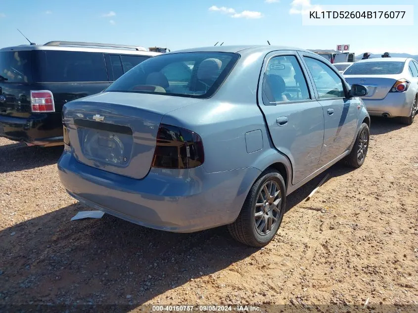 2004 Chevrolet Aveo VIN: KL1TD52604B176077 Lot: 40160757