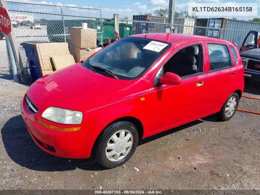 2004 Chevrolet Aveo VIN: KL1TD62634B165158 Lot: 40267193