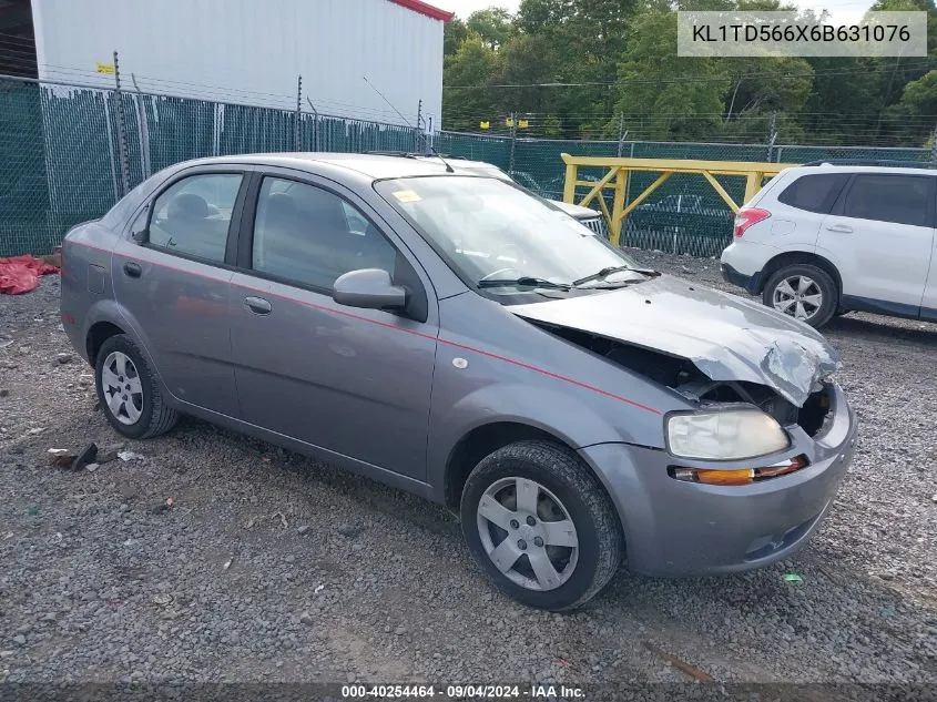 2006 Chevrolet Aveo Svm VIN: KL1TD566X6B631076 Lot: 40254464