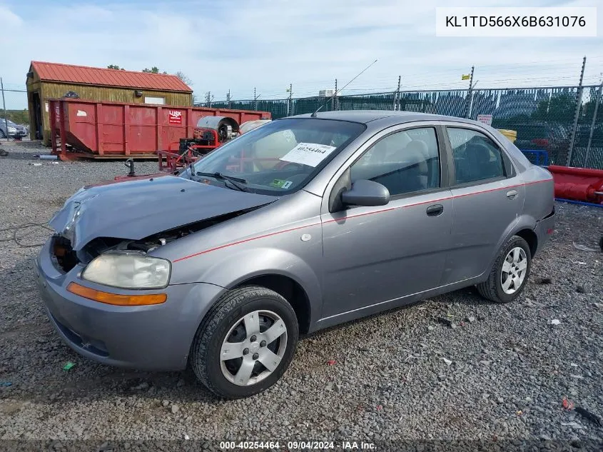 2006 Chevrolet Aveo Svm VIN: KL1TD566X6B631076 Lot: 40254464