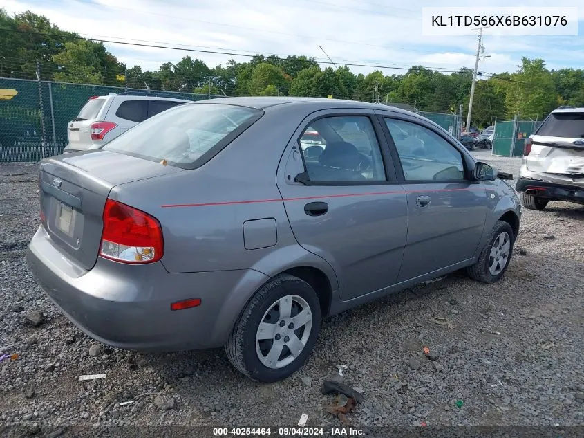 2006 Chevrolet Aveo Svm VIN: KL1TD566X6B631076 Lot: 40254464