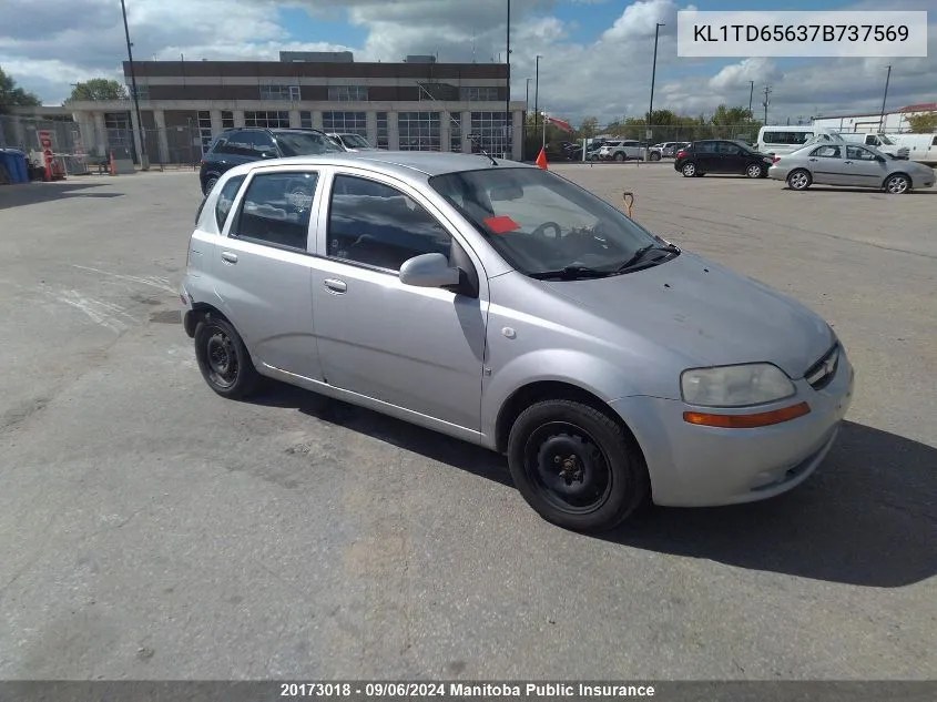 2007 Chevrolet Aveo VIN: KL1TD65637B737569 Lot: 20173018