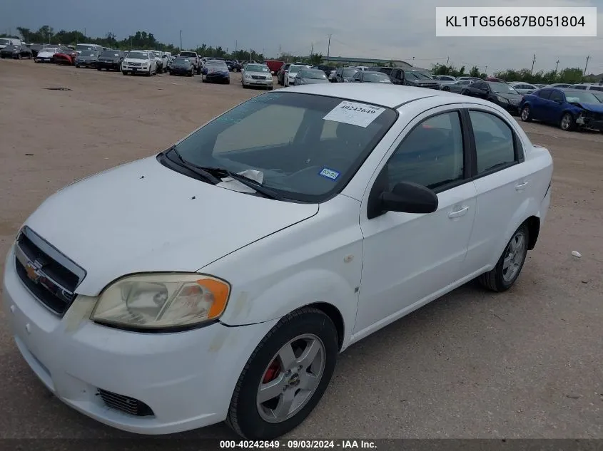 KL1TG56687B051804 2007 Chevrolet Aveo Lt