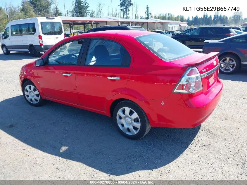 2009 Chevrolet Aveo Lt VIN: KL1TG56E29B667749 Lot: 40270885